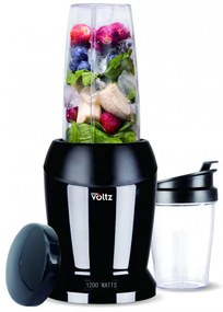 Nutri Blender Oliver Voltz OV51162D, 1200 W, 2 pahare, Fara BPA, 1L/800 ml, Zdrobire gheata, Negru