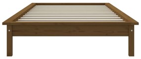 Cadru de pat mic Single 2FT6 maro miere 75x190cm lemn masiv pin maro miere, 75 x 190 cm