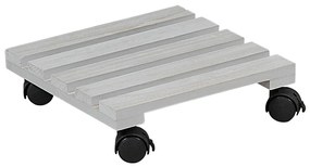 Suport din lemn pe roti pentru ghiveci de flori