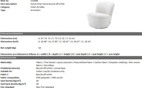 Fotoliu pivotant design LUX Doria, alb 113458 HZ