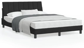 3207845 vidaXL Cadru de pat cu tăblie, negru, 140x190 cm, catifea