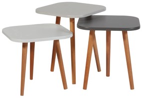 Set măsuțe cafea Tuvantille T (antracit + Stejar alb). 1127621
