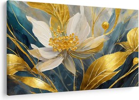 Tablou - Pictura de flori de aur (90x60 cm)