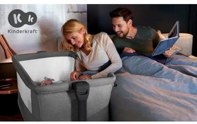 Pătuț pentru bebeluși KINDERKRAFT NESTE GROW gri închis