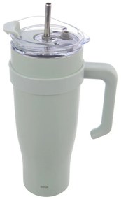 Cană termos verde salvie cu pai 1,2 l Termo – Orion