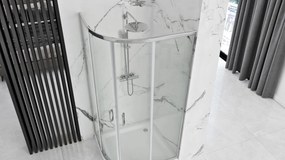 Cabina dus REA Look Chrome 80x80 + Cada de duș Look White