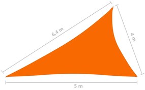 Parasolar, portocaliu, 4x5x6,4 m, tesatura oxford, triunghiular Portocaliu, 4 x 5 x 6.4 m