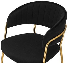 Scaun bar Dasmona 2 (Negru + Auriu + Crom) . 1097105