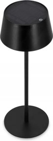 Lampă solară LED tactilă reglabilă LED/3W/5V USB 1800 mAh IP44 neagră