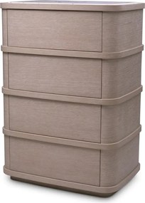 Dulapior inalt cu 4 sertare design LUX Cabana, stejar albit