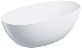 Omnires Shell M+ cada freestanding 148x75 cm ovala alb SHELL148WWBP