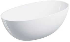 Omnires Shell M+ cada freestanding 148x75 cm ovala alb SHELL148WWBP