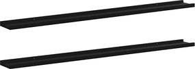 vidaXL Rafturi de perete, 2 buc., negru, 115x9x3 cm