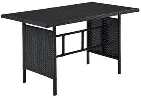 Jusky Set ratan de gradina Manacor - perne negre, albe