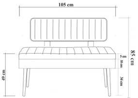 Bancă matlasată VINA 85x105 cm verde/pin atlantic