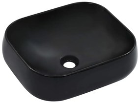 Chiuveta de baie, negru, 44,5x39,5x14,5 cm, ceramica