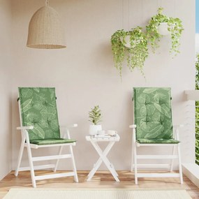 vidaXL Perne de scaun spătar înalt, 2 buc., model frunze, textil