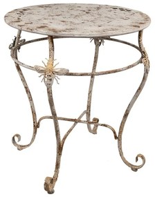Masa Bistro, alb, din metal, cu aspect vintage, Abeille