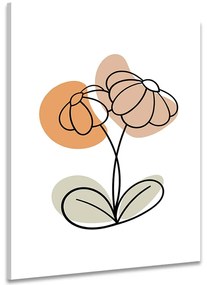 Tablou floare minimalistă pe fundal alb No1