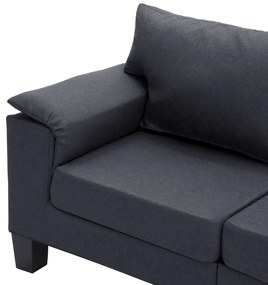 Canapea cu 2 locuri, gri inchis, material textil Gri, Canapea cu 2 locuri
