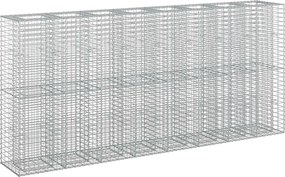 vidaXL Pat ridicat din gabion 4 pcs Argintiu 330 x 50 x 150 cm