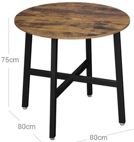 Masă de dining ELDUR maro/negru