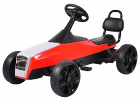 Kart cu pedale pentru copii NOVOKIDS® Happy Retro Kart PRO, 3-12 ani , Maxim 50 kg, Lungime 124 cm, Carena, Structura metalica, Frana de mana,