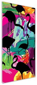Pictura pe sticlă acrilică Flamingos