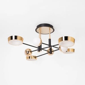 Zuma Line MX7170-8-3BGT - Lustră aplicată de tavan LARA LED/60W/230V, auriu/negru, compatibilă cu dimmer