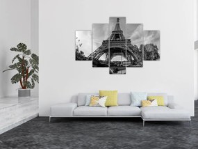 Tablou - Turnul Eiffel, alb-negru (150x105 cm)
