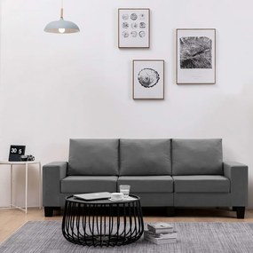 287121 vidaXL Canapea cu 3 locuri, gri închis, material textil