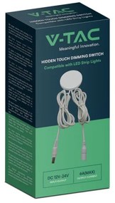 Intrerupator dimmer Touch ascuns, alb, V-tac