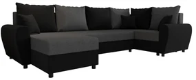 Colțar în formă de U Fleur Long (Negru + Gri) (D). 1057088