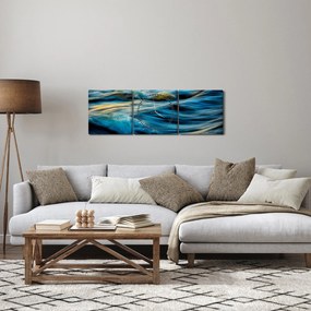 Tablou - Valuri (cu ceas) (90x30 cm)