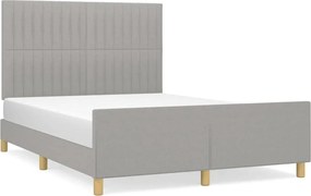 vidaXL Cadru de pat fără saltea, gri deschis, 140x200 cm, textil