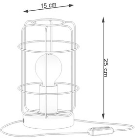 Lampă de masă Sollux SL.1265 GOTTO 1xE27/15W/230V negru