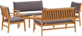 vidaXL Set de canapele pentru grădină 5 pcs Maro Lemn Solid de Acacia