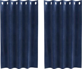 vidaXL Perdele opace 2 pcs Albastru închis 140 x 140 cm Catifea