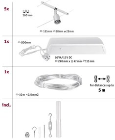 Paulmann 94442 - Set 5x GU5,3/10W spot SALT 230V crom mat satinat