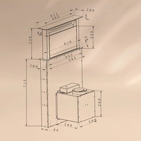 Royal Flush Eco, hotă, 60 cm, 576 m³/h, A+