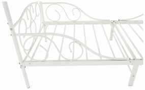 Pat metalic cu baldachin, alb, 90x200, ADELISA