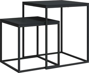 vidaXL Set măsuțe de cafea, 2 buc., lemn prelucrat și metal