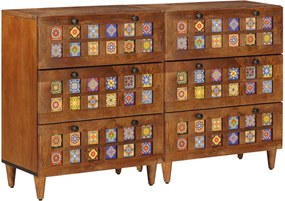 vidaXL Bufet 2 pcs castan 60 x 33 x 75 cm Lemn de mango solid