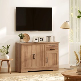 HOMCOM Mobilă bucătărie cu 2 sertare și 2 dulapuri cu rafturi reglabile, stejar | Aosom Romania