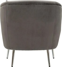 Fotoliu gri cu tapițerie din catifea Silvery – Mauro Ferretti
