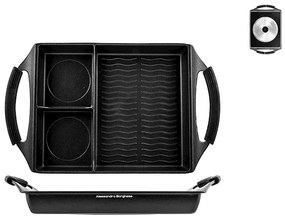 Grill multifunctional cu 3 compartimente, 30x25cm