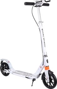 Trotineta din aluminiu cu frana pe disc NOVOKIDS™ Plexus EVO PRO, Maxim 100 kg, Frana si suspensie duble, Diametru roata 200 mm, Alb