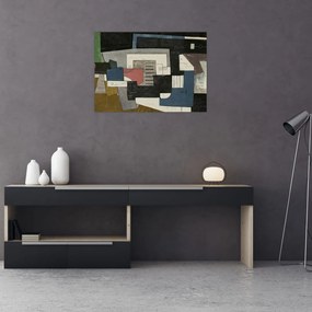 Tablou pe sticlă - Abstracție cubism (70x50 cm)