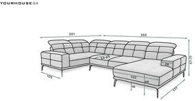 Coltar living fix Neviro – L350 x l201 x h77 cm