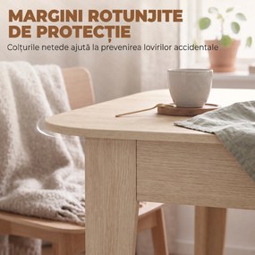 HOMCOM Masă Ovală Extensibilă pentru Dining, 140-180 cm, Stejar | Aosom Romania